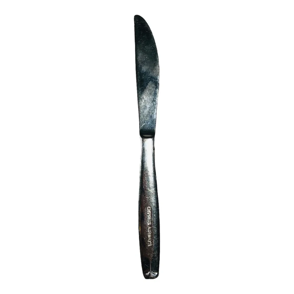 Vintage Cyprus Airways Colonial Dinner Knife Stainless Steel‎ Airlines Plane 7